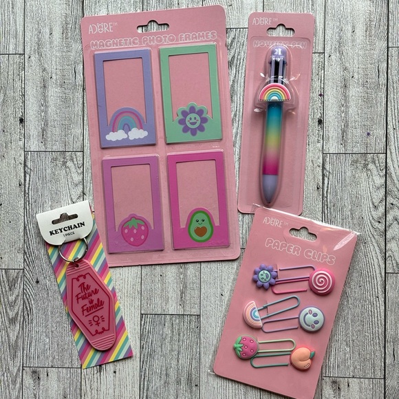 Cute Girl Stocking Stuffer Bundle | Pen, Magnetic Frames, Keychain, Clips - Picture 7 of 7